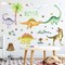 Dinosaur Wall Decals Glow in The Dark Dinosaur Wall Stickers Watercolor Dinosaur Decal Large Removable Vinyl Dino Wall Decals for Boys Bedroom Kids Girls Baby Nursery Playroom Living Room Wall Decor